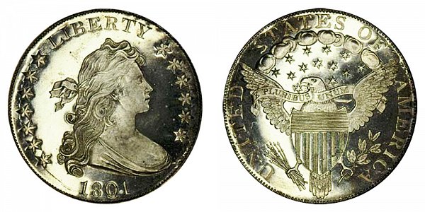 1801 Draped Bust Silver Dollar - Proof Restrike 