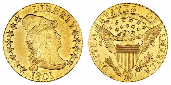 1801 Turban Head $10 Gold Eagle - Ten Dollars 