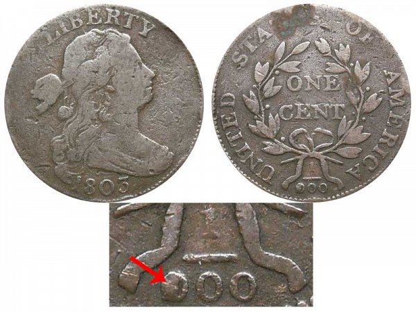 1803 Draped Bust Large Cent - 100/000 Fraction Error