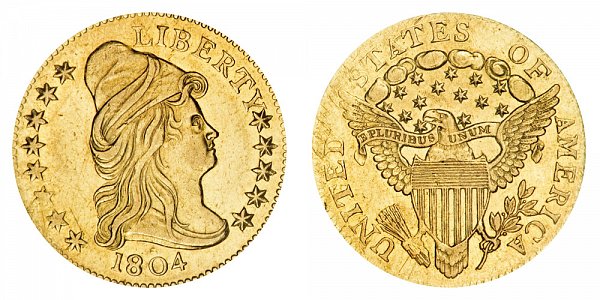 1804 Turban Head $2.50 Gold Quarter Eagle - 14 Star Reverse - 2 1/2 Dollars 