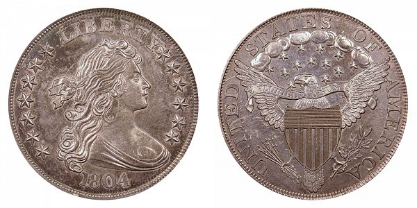 1804 Draped Bust Silver Dollar - Restrike Class II (Class 2)