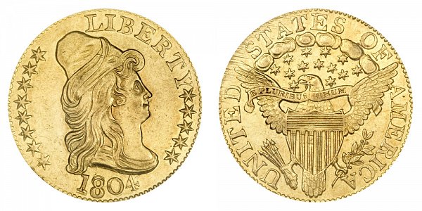 1804 Small 8 Over Large 8 - Turban Head $5 Gold Half Eagle - Five Dollars