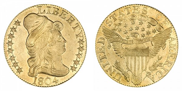 1804 Small 8 - Turban Head $5 Gold Half Eagle - Five Dollars