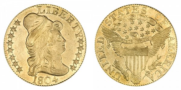 1804 Small 8 - Turban Head $5 Gold Half Eagle - Five Dollars 