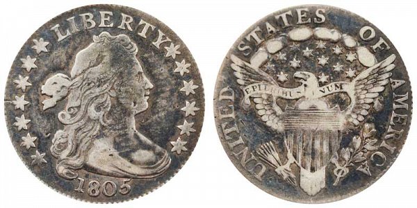 1805 Draped Bust Dime - 4 Berries 