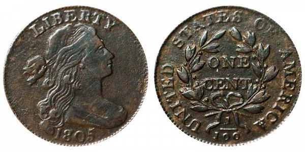 1805 Draped Bust Large Cent Penny 