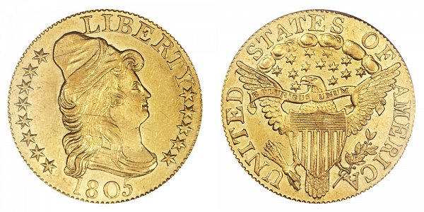 1805 Turban Head $5 Gold Half Eagle - Five Dollars 