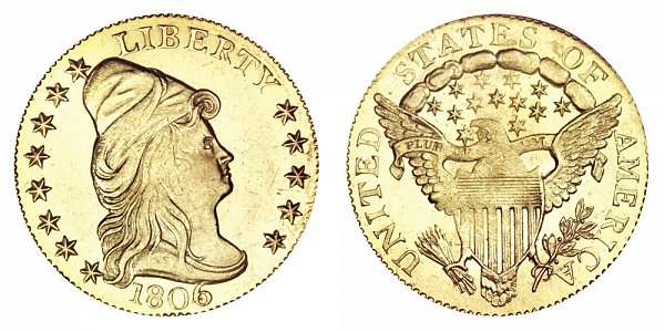 1806/4 Turban Head $2.50 Gold Quarter Eagle - 8X5 Stars 