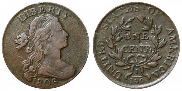1806 Draped Bust Large Cent Penny 