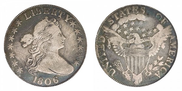 1806 Draped Bust Half Dollar - Knobbed 6 - No Stem Through Claw 