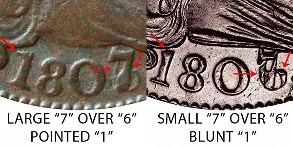 1807 Draped Bust Large Cent Penny - Varieties and Comparisons 