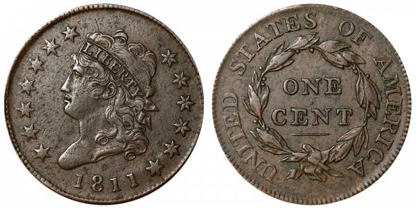 1811 Classic Head Large Cent Penny - Normal Date