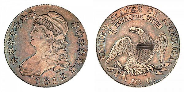 1812/1 Capped Bust Half Dollar - Large 8 - 2 Over 1