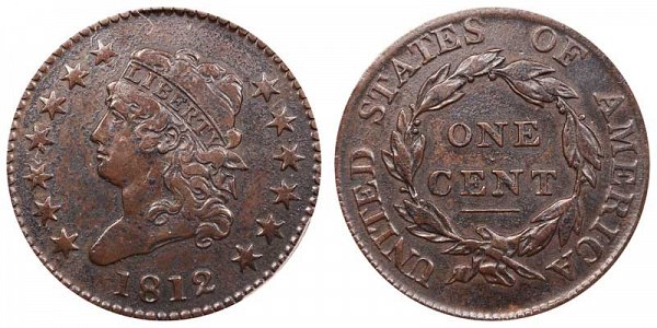 1812 Classic Head Large Cent Penny - Large Date