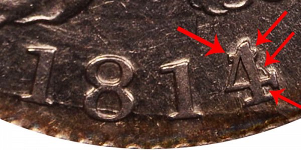 1814/3 Capped Bust Half Dollar - 4 Over 3 Overdate Error 