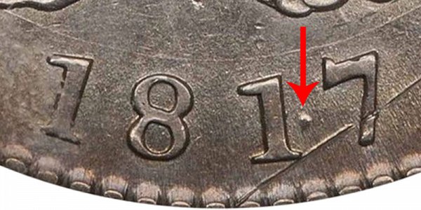 1817 Capped Bust Half Dollar - 181.7 Punctuated Date 