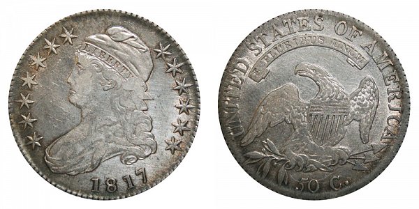 1817 Capped Bust Half Dollar Varieties - Differences and Comparison 