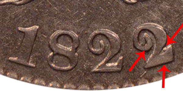 1822/1 Capped Bust Half Dollar - 2 Over 1 Overdate Error