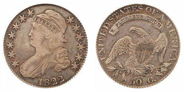 1822 Capped Bust Half Dollar Varieties - Difference and Comparison 