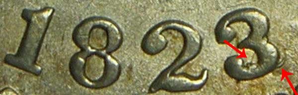 1823/2 3 Over 2 Capped Bust Dime Overdate Error