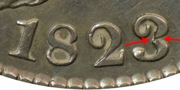 1823 Capped Bust Half Dollar - Broken 3 