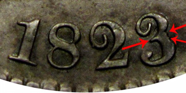 1823 Capped Bust Half Dollar - Tampered 3 