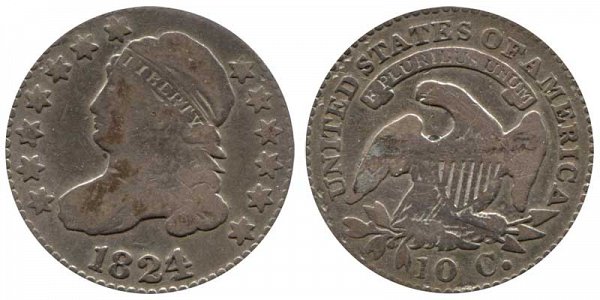 1824/2 Capped Bust Dime - Flat Top 1