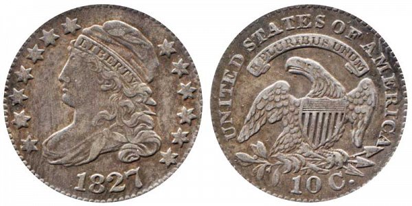 1827 Capped Bust Dime - Pointed Top 1 