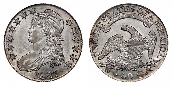 1827 Capped Bust half Dollar - Square Base 2 