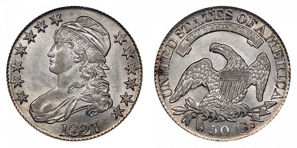 1827 Capped Bust half Dollar - Square Base 2