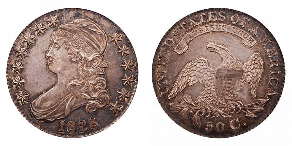 1828 Capped Bust Half Dollar - Curl Base Knobbed 2