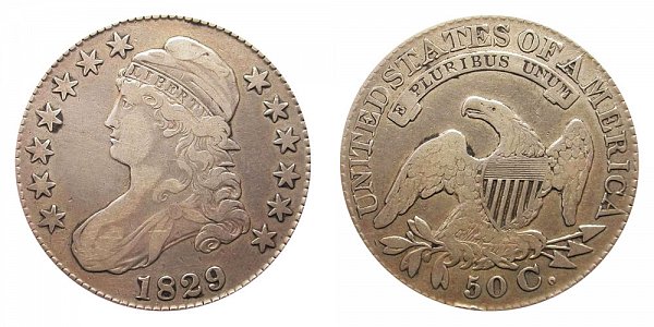 1829 Capped Bust Half Dollar - Large Letters 