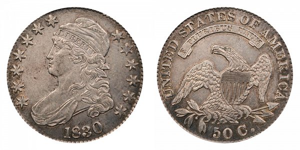 1830 Capped Bust Half Dollar - Large 0