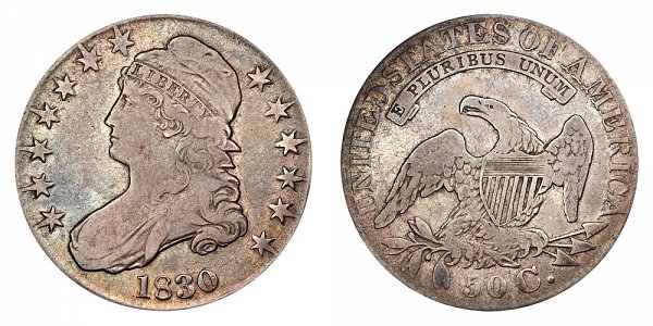 1830 capped Bust Half Dollar - Large Letters