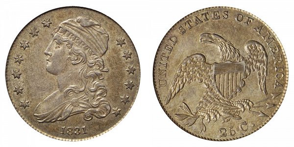 1831 Capped Bust Quarter - Large Letters 