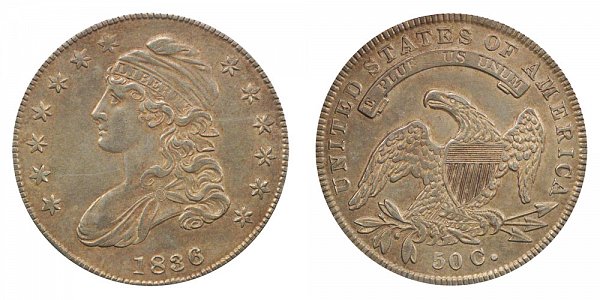 1836 Capped Bust Half Dollar Varieties - Difference and Comparison 