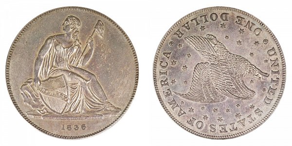 1836 Original Gobrecht Dollar - Die Alignment 1 - Stars on Reverse - Name On Base