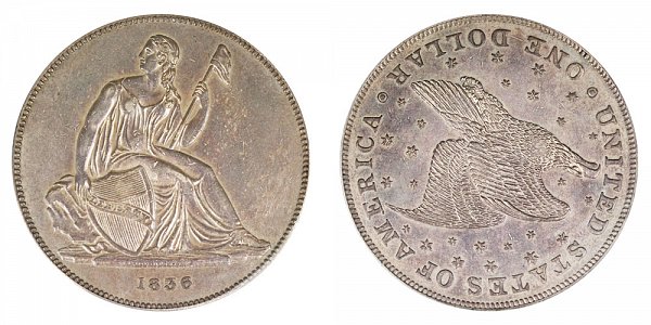 1836 Original Gobrecht Dollar - Die Alignment 1 - Stars on Reverse - Name On Base 