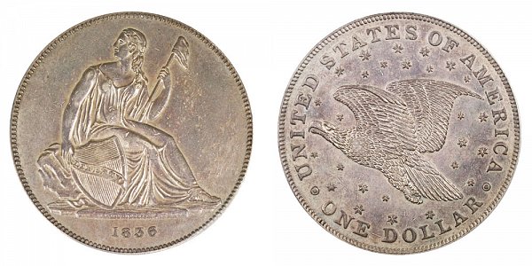 1836 Original Gobrecht Dollar - Die Alignment 2 - Stars on Reverse - Name On Base 