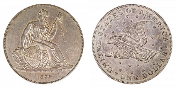 1836 Original Gobrecht Dollar - Die Alignment 4 - Stars on Reverse - Name On Base 