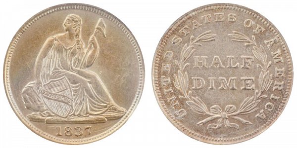 1837 Small Date Seated Liberty Half Dime