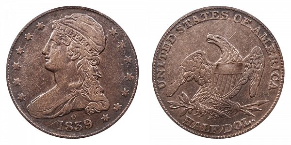 1839 O Capped Bust Half Dollar 