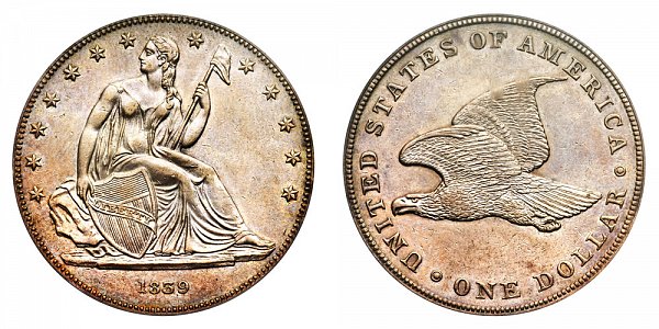 1839 Original Gobrecht Dollar - Die Alignment 4 - Plain Field - Name Omitted - Reeded Edge 