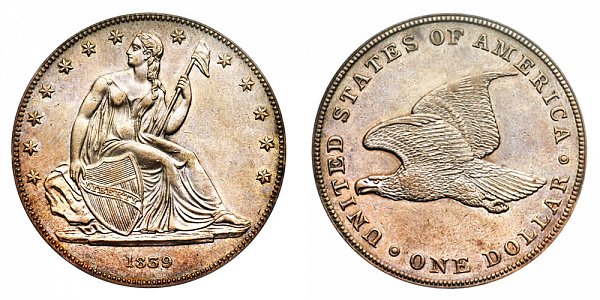 1839 Restrike Gobrecht Dollar - Die Alignment 4 - Plain Field - Name Omitted - Reeded Edge 