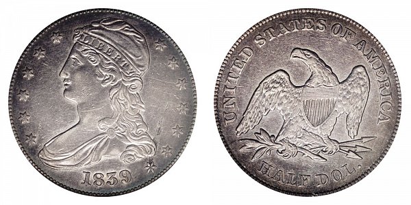 1839 Capped Bust Half Dollar - Small Letters