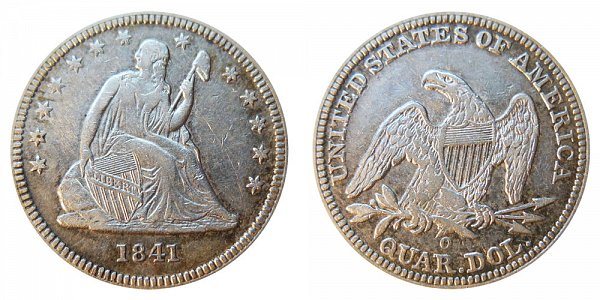 1841 O Seated Liberty Quarter 