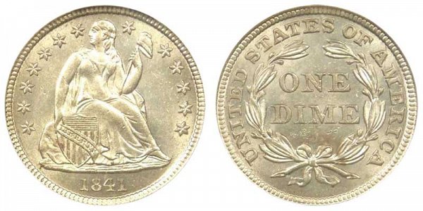 1841 Seated Liberty Dime 