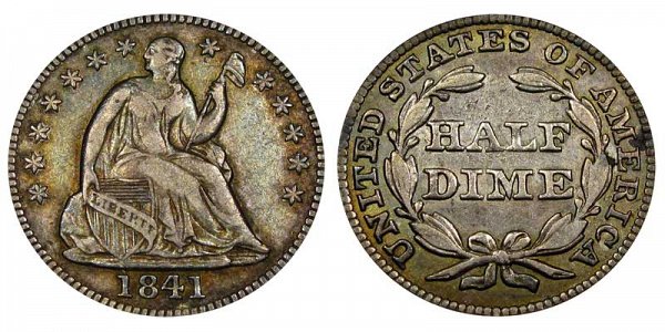 1841 Seated Liberty Half Dime 