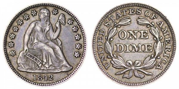 1842 Seated Liberty Dime