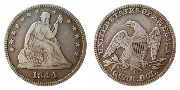 1844 O Seated Liberty Quarter